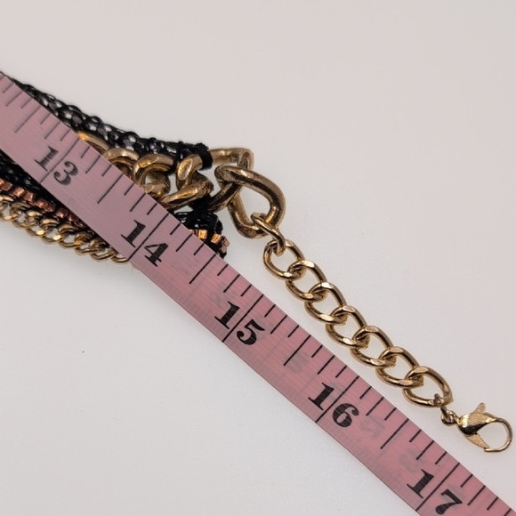 H&M Gold and Black Layered Necklace Statement Piece - Picture 4 of 4